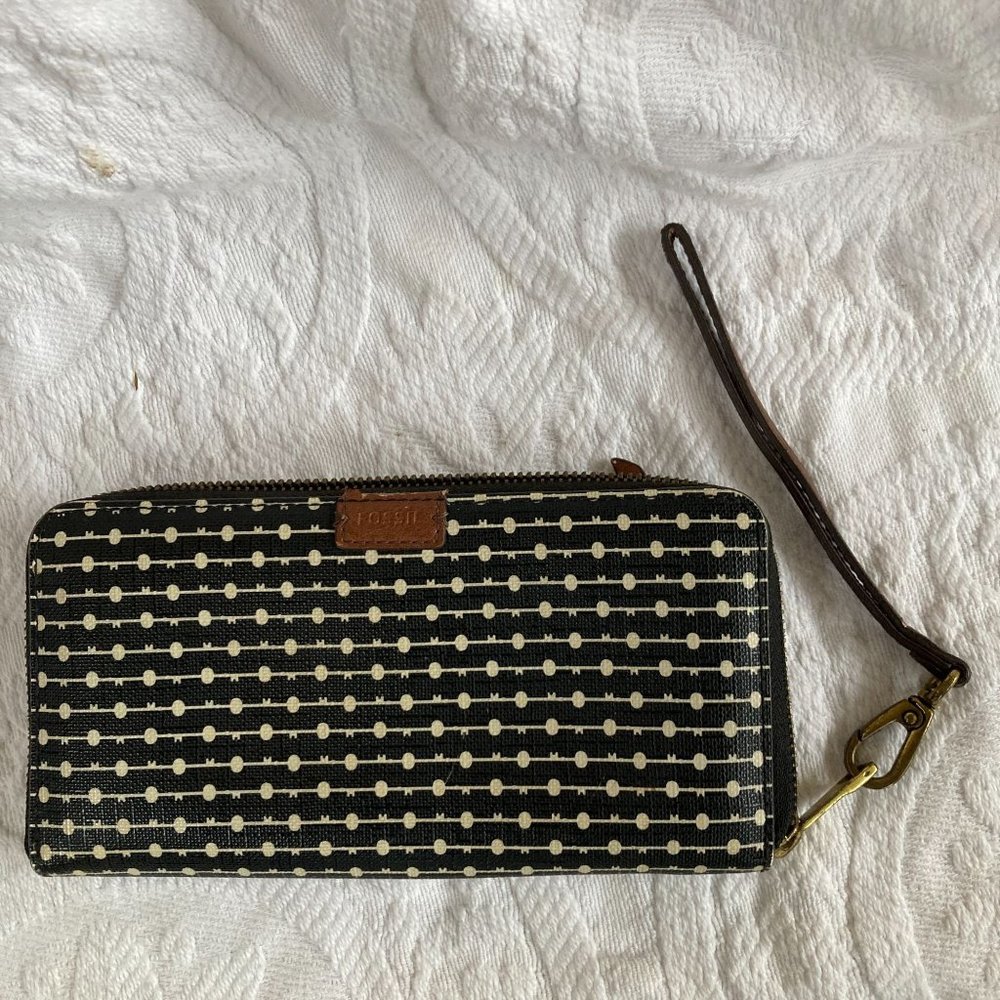 Fossil Key Print Zip Around Wristlet Wallet - image 1